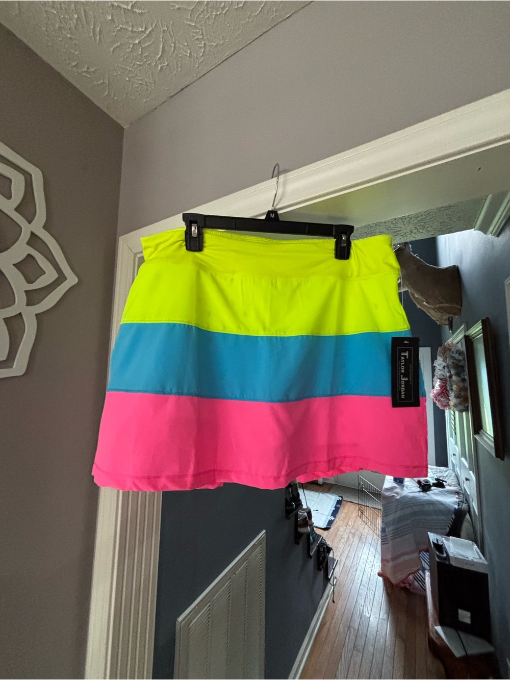 Neon Colorblock  Ladies Skort Neon Yellow, Bright Blue & Hot Pink